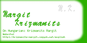 margit krizmanits business card